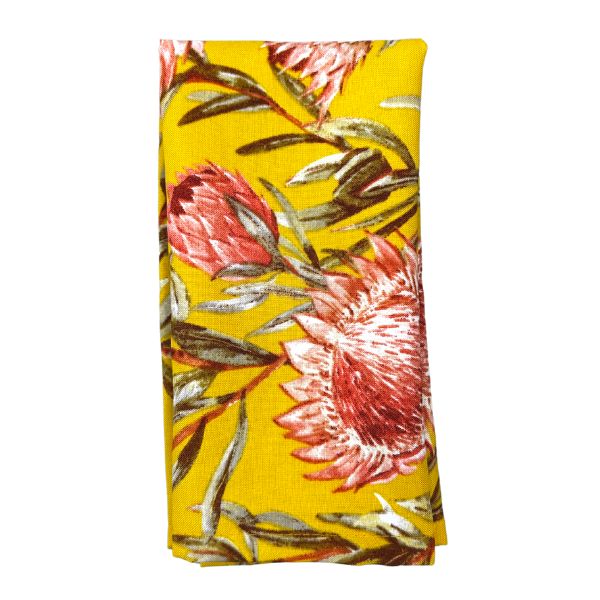 Protea Sky Mustard Napkins - Set of 8