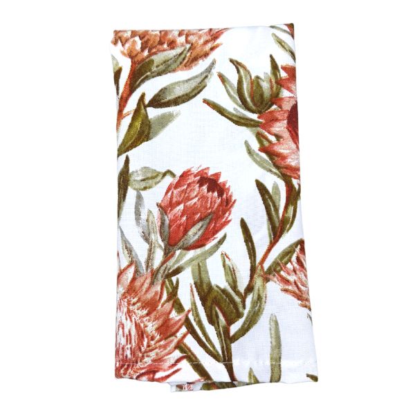 Protea Sky White Napkins - Set of 8