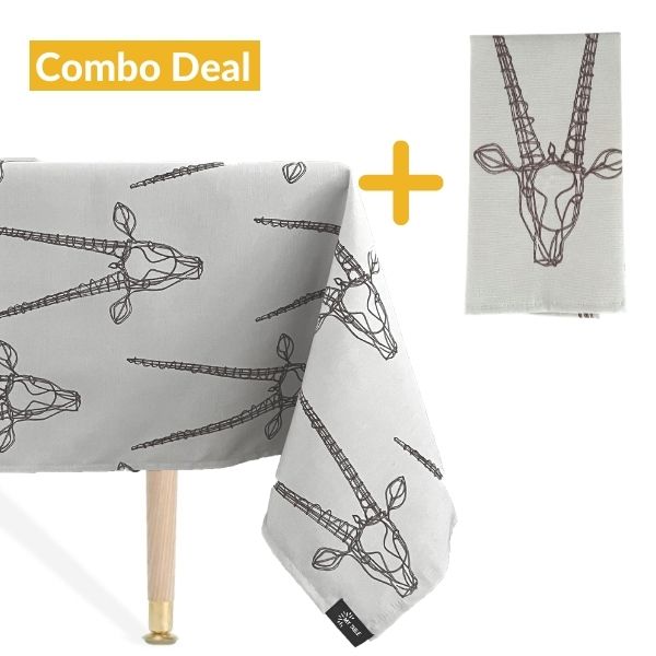 African Gemsbok 4 Seater (145cm x 180cm) plus 4 napkins